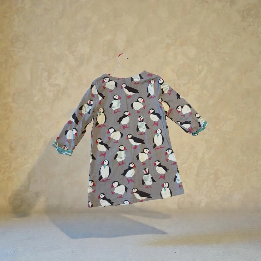 Mini Boden Gray Dress with Puffin Design - Picture 4 of 5